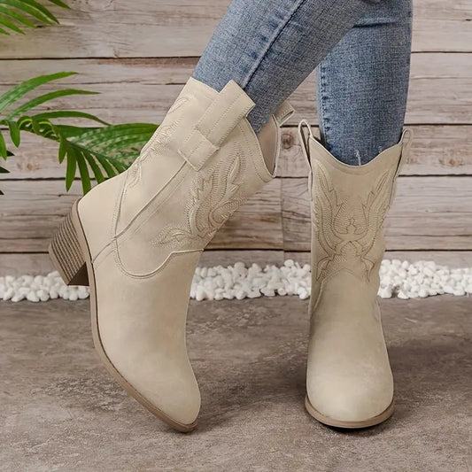 Aria Women's Cowboy Boots | Block Heel