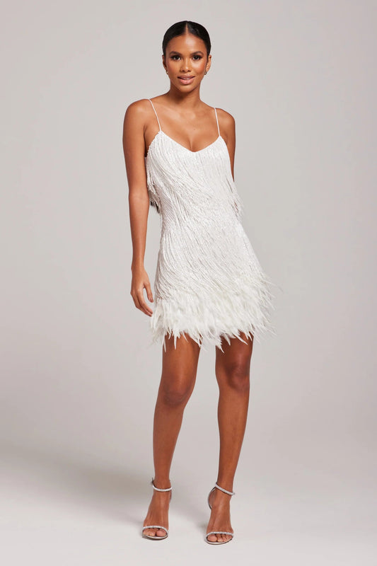 Opal Women’s Cocktail Dress with Fringe Feathers