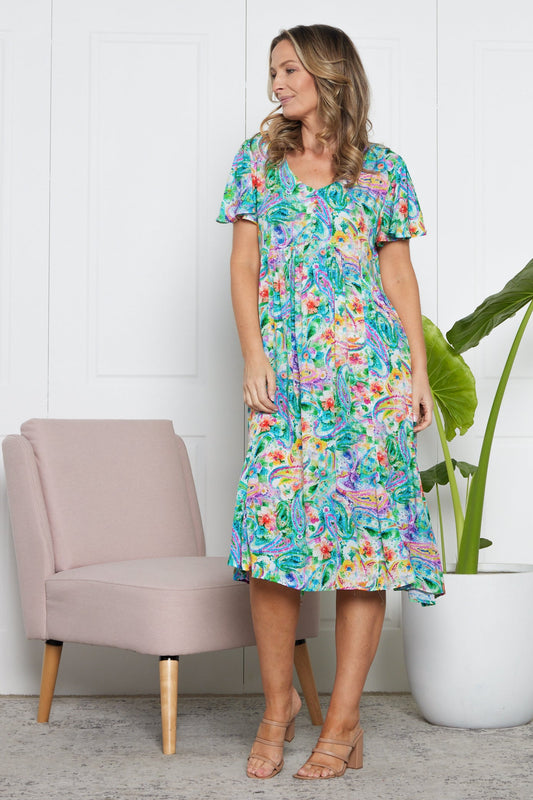 Brighton Dress - Tropical Paisley