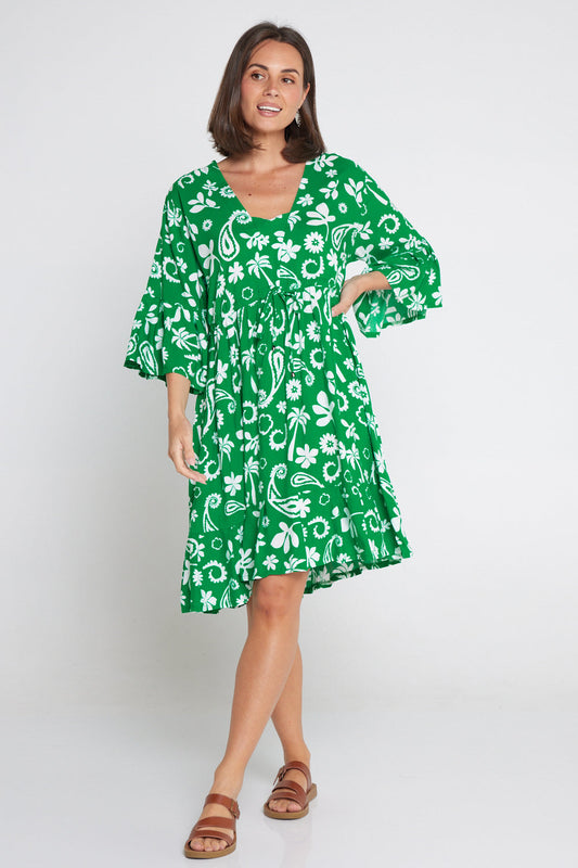 Brunswick Dress - Emerald Paisley