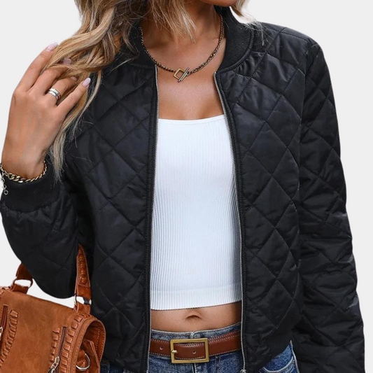 Premier Women's Jacket | Quilted, Zip Front, Bomber Style