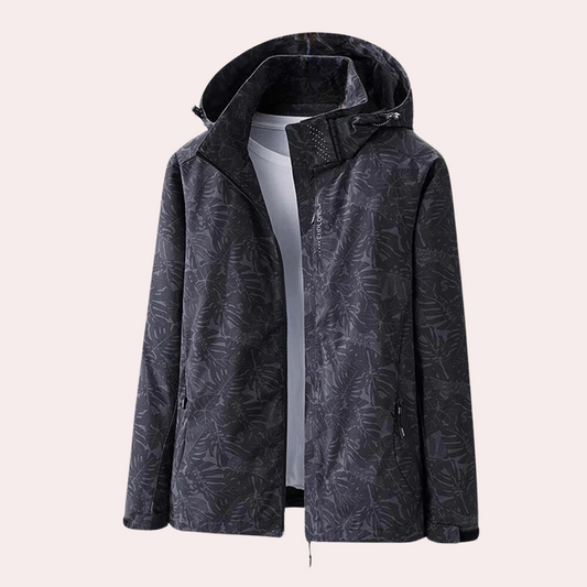 Everly Women’s Patterned Zip-Up Hooded Rain Jacket
