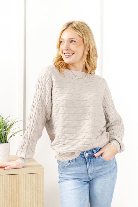 Mountain Streams Cable Knit Sweater