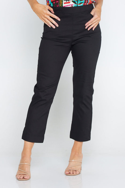 Kayla Pull On 7/8 Stretch Pants - Black