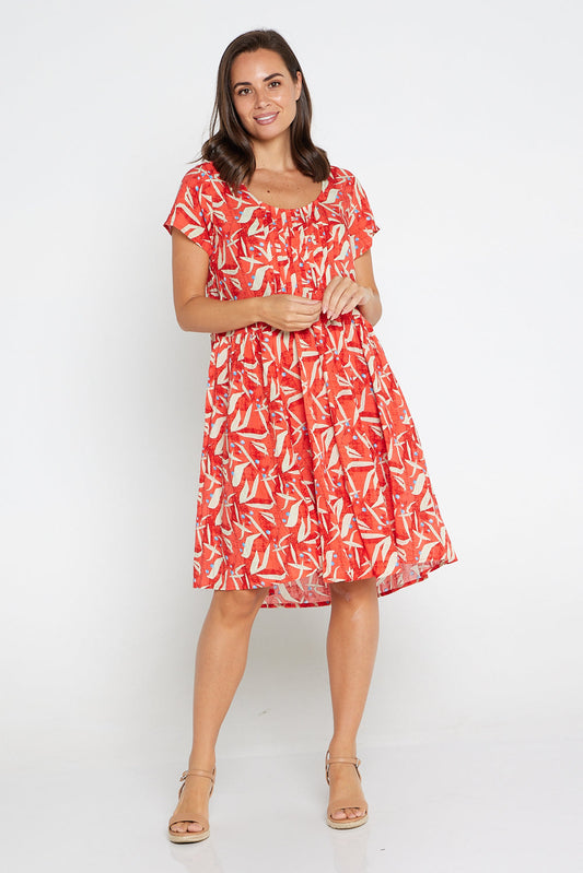 Emery Cotton Dress - Vermillion Olive Tree