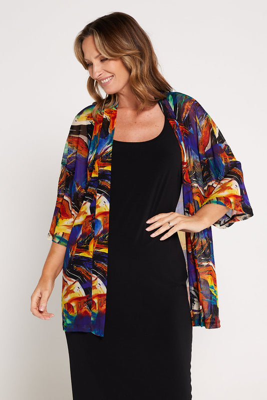 Haiti Mesh Jacket - Purple Orange Swirl