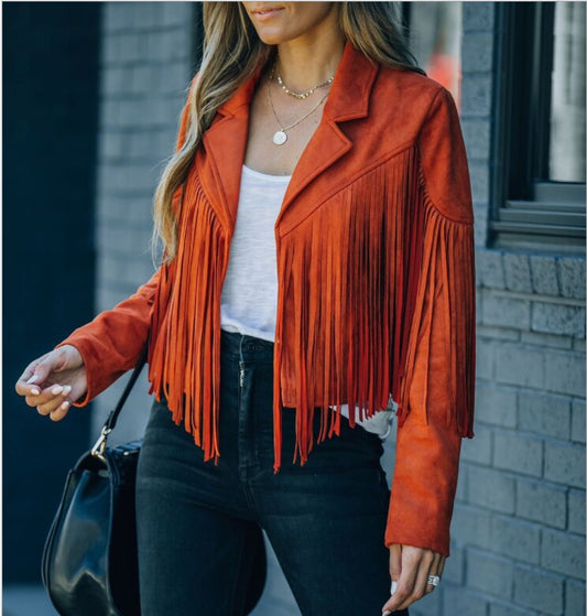 Dusk Women's Jacket | Suede, Fringed, Moto Style