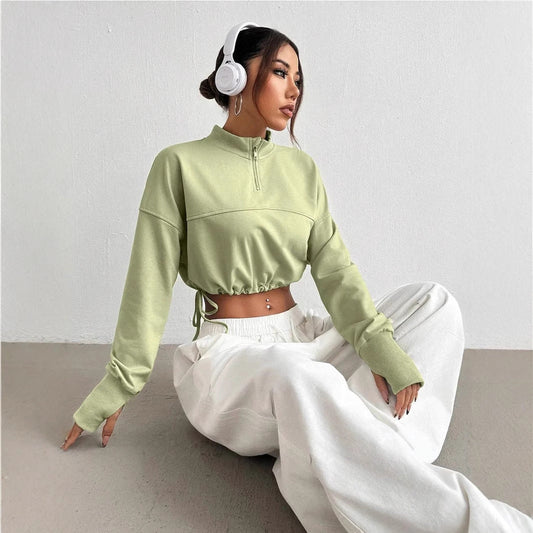 Athena Women's Sweatshirt | Cropped, Half-Zip