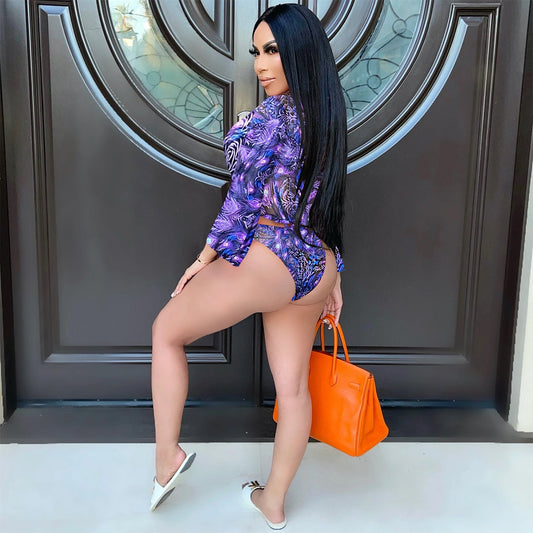 Sculpted Strappy Swimsuit – Tropical Bloom