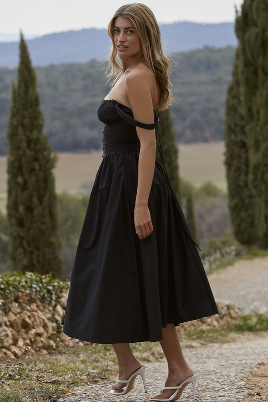 Tatiana Black Midi Sundress