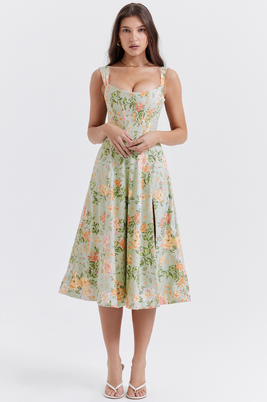 Saira Pale Jade Printed Sundress