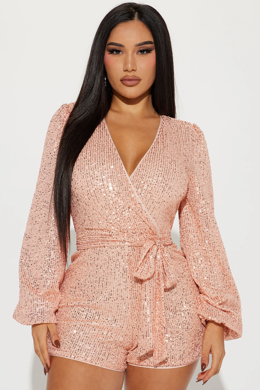 Take Me Dancing Sequin Romper