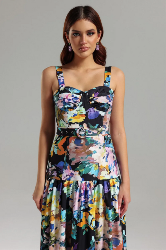 Karina Halter Printed Maxi Dress