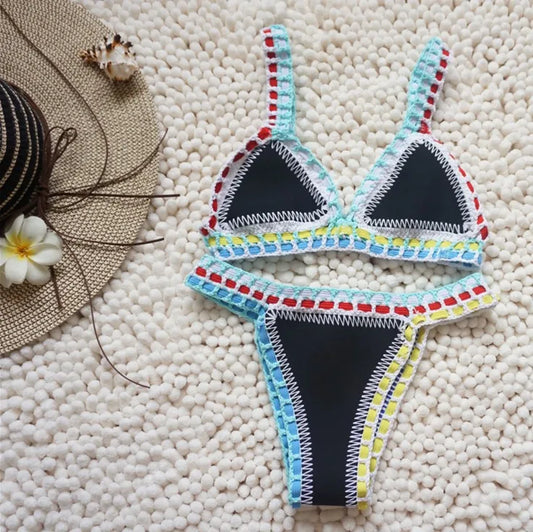 Boho High-Waist Bikini – Tropical Bloom