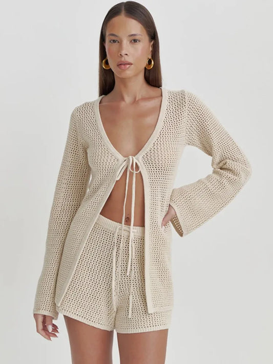 Mesh Tie-Up Resort Wear