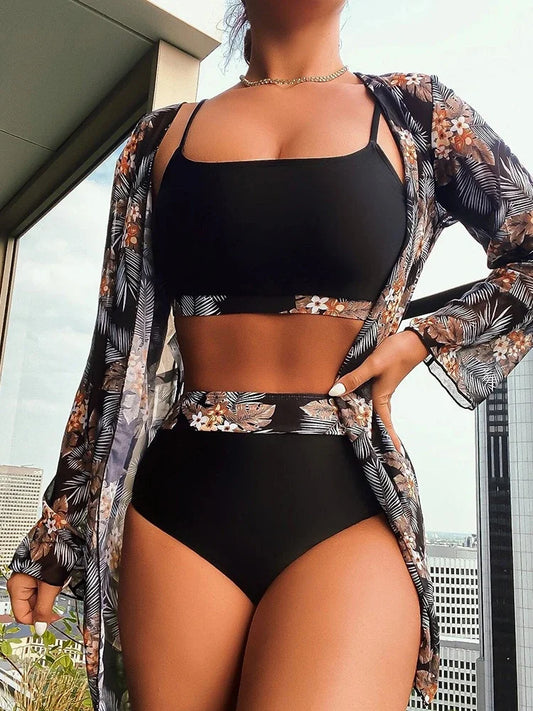 Luxe Strappy Swimsuit – Floral Dream