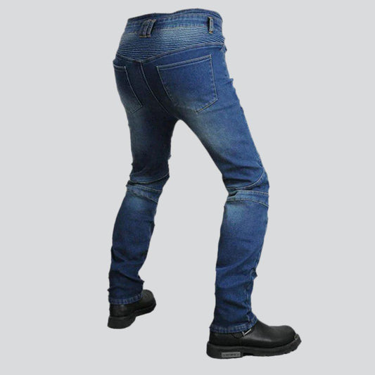 Winter waterproof men's biker jeans