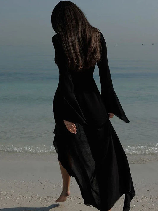 Ruffle Long Vacation Wrap