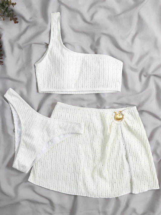 Minimalist Cut-Out Bikini – Floral Dream