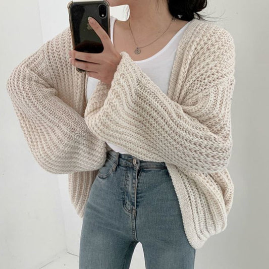 Flora Women’s Casual Knit Oversized Open Front Sweater