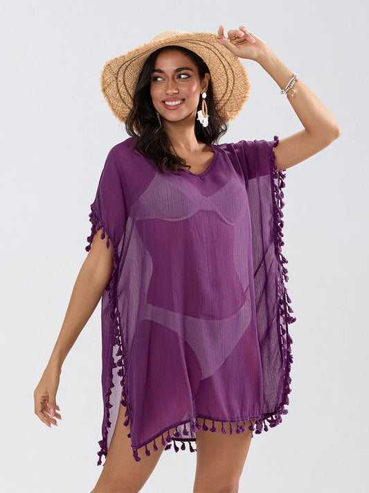 Tassel Trim Boho Tunic