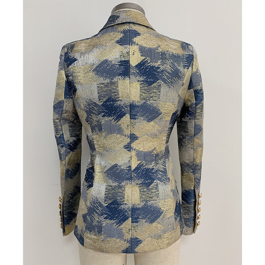 Asymmetric Jacquard Women Blazer