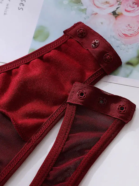 Body Language Mesh Teddy Lingerie Set