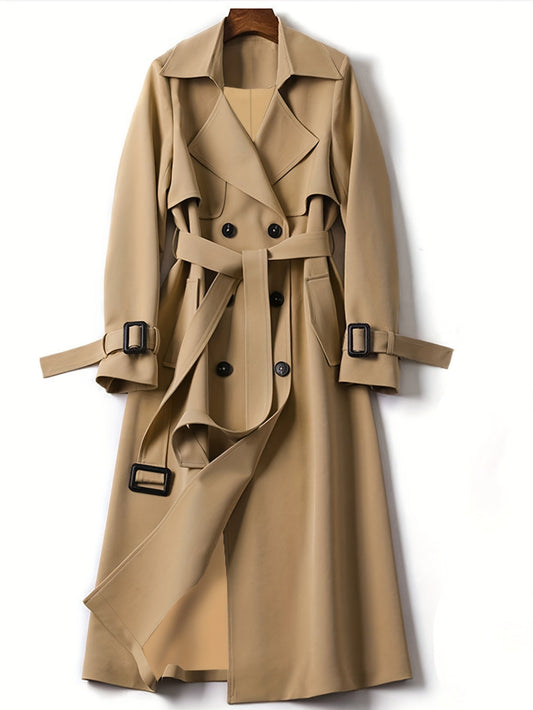Dove Women’s Elegant Longline Office Trench Coat