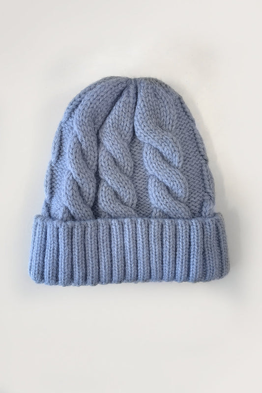 Cable Knit Beanie - Denim