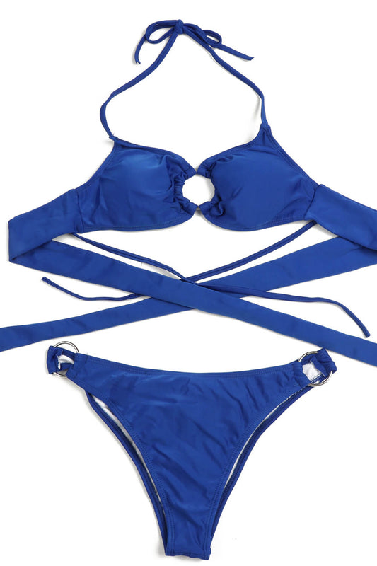 Romantic High-Waist Bikini – Midnight Swim