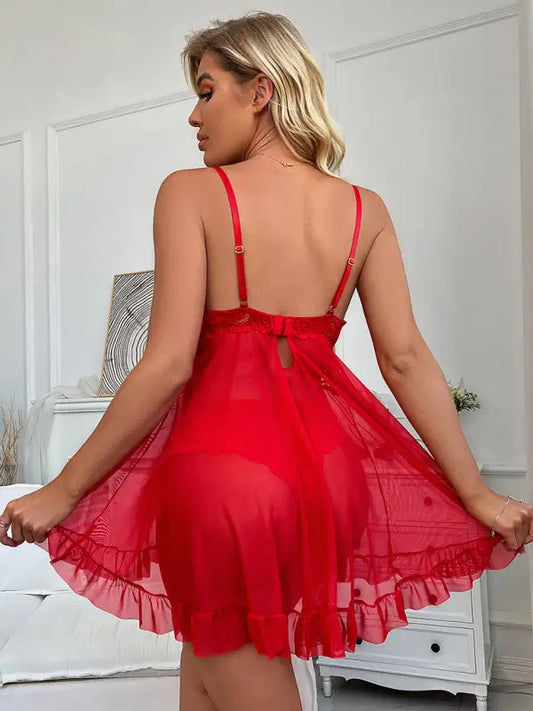 Good Evening Lace Mesh Babydolls Lingerie