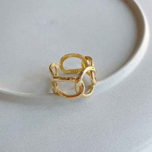 Luxury Minimalist 18k Gold Plated High Quality Ring with 925 Sterling Silver