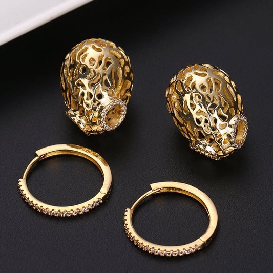 Luxury Hollow Drops Dangle Copper Alloy Woman Earrings