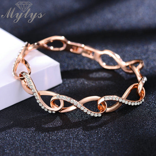 Rose Gold Link Bracelets Infinity Love Symbol Invisible Chain Bracelets