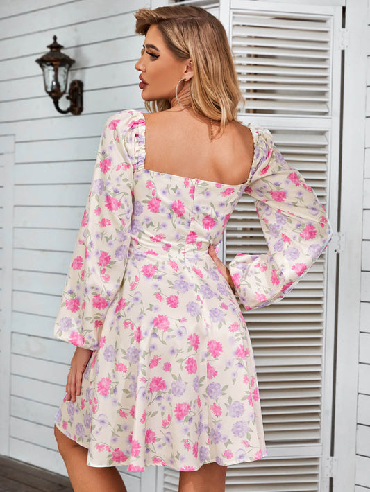 Tie Front Ditsy Floral Dress